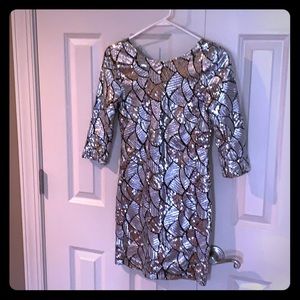 Arden B silver sequined dress